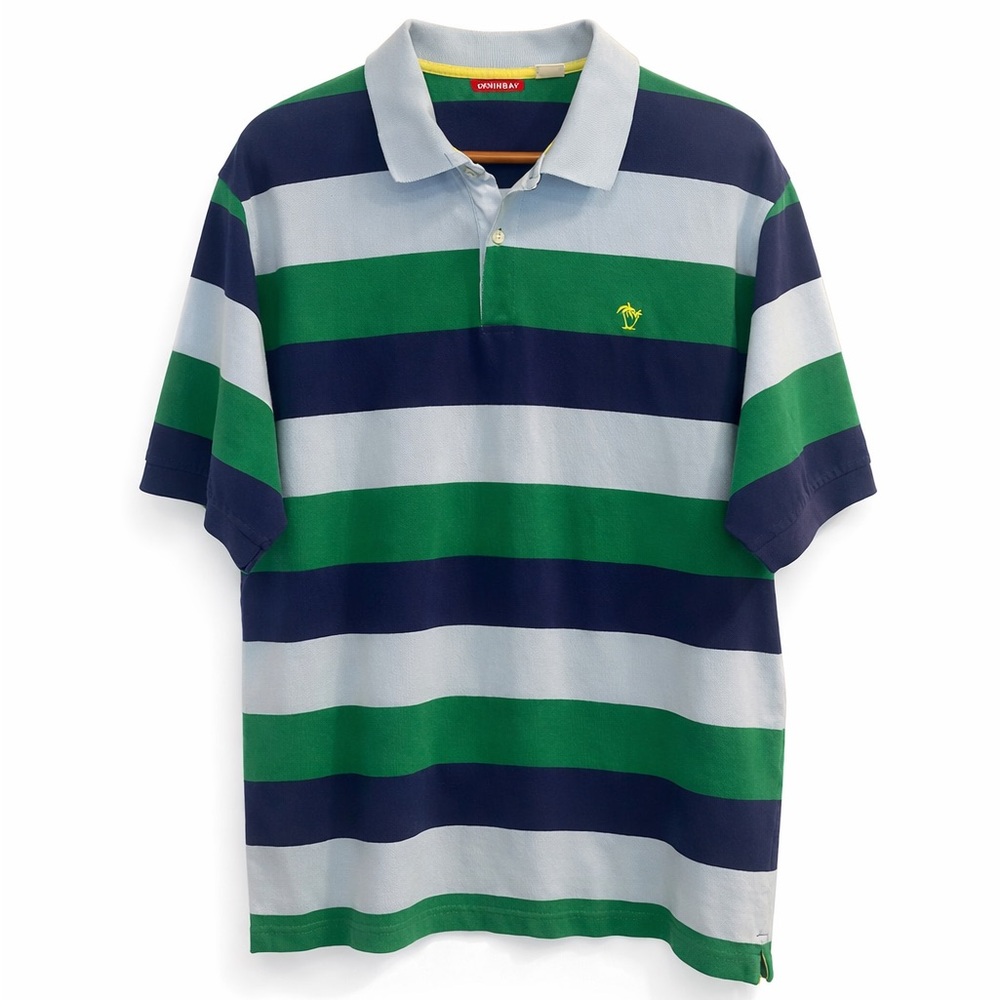 UnionBay Striped Men’s Polo Shirt | Blue & Green | Size XL 👕